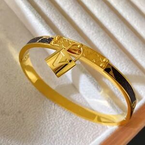 LV Elegant Gold and Brown Bracelet